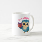 Mug Cadeau avec amour - Chouette mignonne avec cadeau (Devant droit)