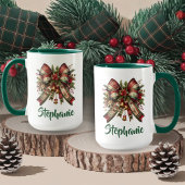 Mug Cadeau avec Ruban de Noël Élégant