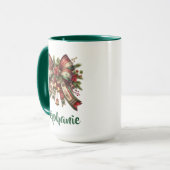 Mug Cadeau avec Ruban de Noël Élégant (Devant gauche)