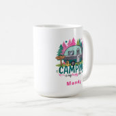 Mug Cadeau Aventure Camping avec Nom (Devant droit)