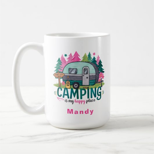 Mug Cadeau Aventure Camping avec Nom (Gauche)