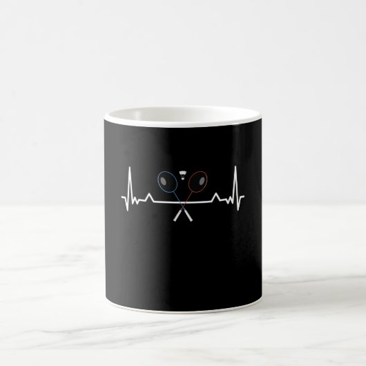 Mug Cadeau Badminton Heartbeat (Centre)