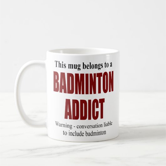 Mug Cadeau Badminton personnalisé (Gauche)