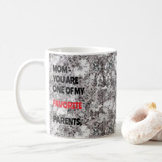 Mug Cadeau botanique noir et blanc pour maman (Avec donut)