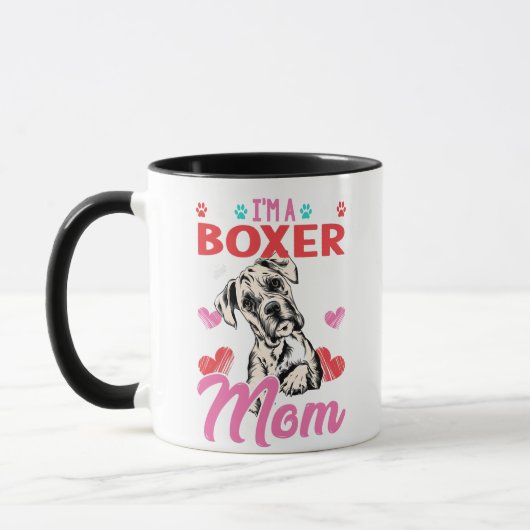 MUG CADEAU BOXER MOM AMOUREUX DE LES CHIENS (Gauche)