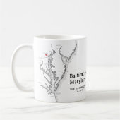 Mug Cadeau carte de Baltimore Maryland Noir et Blanc (Gauche)