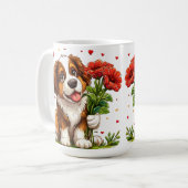 Mug Cadeau Chien Mignon de la Saint-Valentin avec (Devant gauche)
