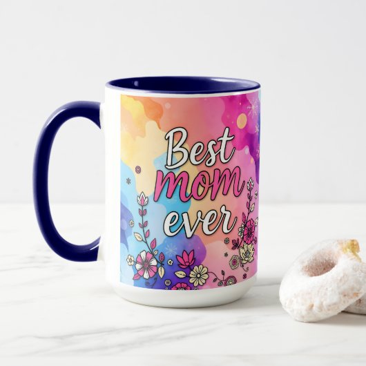 Mug Cadeau Collection Floral tendance de luxe (Avec donut)
