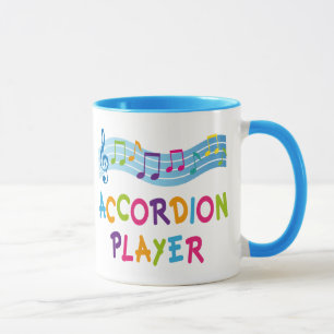 Mug Cadeau coloré de joueur d'accordéon d'arc-en-ciel