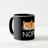 Mug Cadeau Corgi | Nope Lazy Corgi Chien - Nope Pas Au (Devant gauche)
