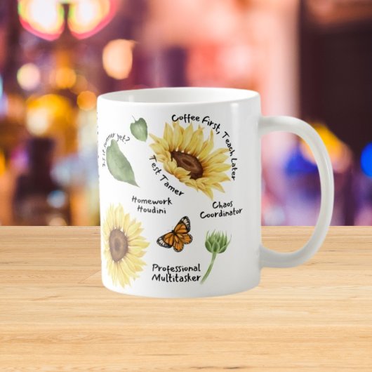 Mug Cadeau d'affirmation positive avec Tournesol brill