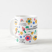 Mug Cadeau d'affirmation pour enseignant, Fleur rétro  (Devant gauche)