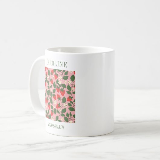 Mug Cadeau d'aide-ménagère aux fraises personnalisé Vi (Devant gauche)