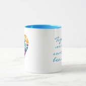 Mug Cadeau d'amitié, Coeurs arc-en-ciel, personnalisab (Centre)