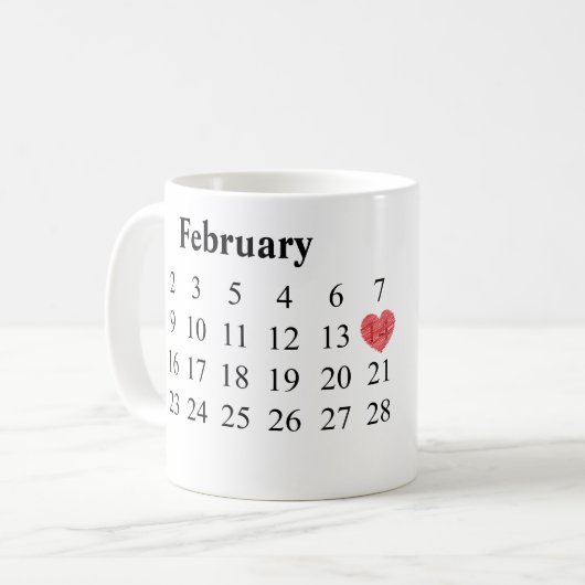 Mug Cadeau d'anniversaire - calendrier et anneaux (Devant gauche)
