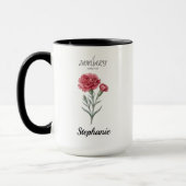 Mug Cadeau d'anniversaire de janvier Carnation Fleur d (Gauche)