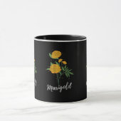Mug cadeau d'anniversaire d'octobre marigold fleur vin (Centre)