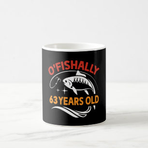 Mug Cadeau d'anniversaire drôle de 63 ans papa pêcheur