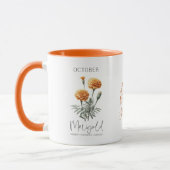 Mug Cadeau d'anniversaire Fleur de naissance d'octobre (Gauche)
