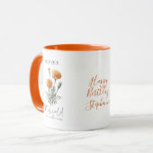 Mug Cadeau d'anniversaire Fleur de naissance d'octobre (Devant gauche)