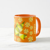 MUG CADEAU D'ANNIVERSAIRE FLEUR OISEAU SIMPLE POUR N'I (Devant droit)
