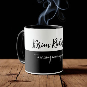 Mug Cadeau d'anniversaire moitié noir moitié blanc