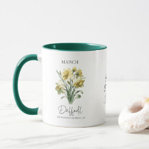 Mug Cadeau d'anniversaire Narcisse Fleur du mois de na