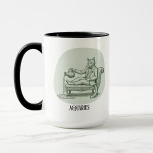 Mug cadeau d'anniversaire Verseau avec un jeu de m