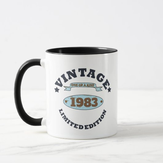 Mug Cadeau d'anniversaire vintage personnalisé (Gauche)
