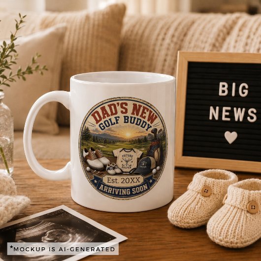 Mug Cadeau d'annonce de grossesse pour papa golf