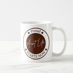 Mug Cadeau d'annonce de grossesse pour tante fière tan