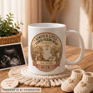 Mug Cadeau d'annonce de grossesse pour tante jardinage