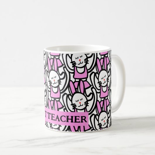 Mug Cadeau d'appréciation de l'enseignant, lapin dansa (Devant droit)