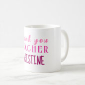 Mug Cadeau d'appréciation de l'enseignant, Merci perso (Devant droit)