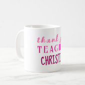 Mug Cadeau d'appréciation de l'enseignant, Merci perso (Devant gauche)