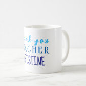 Mug Cadeau d'appréciation de l'enseignant, Merci perso (Devant droit)