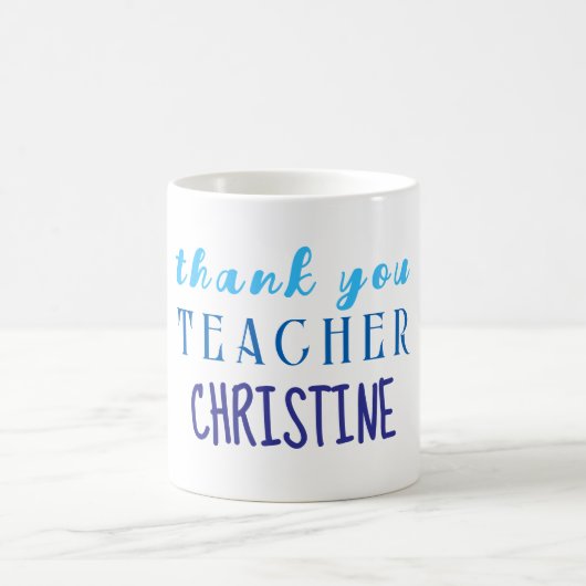 Mug Cadeau d'appréciation de l'enseignant, Merci perso (Centre)
