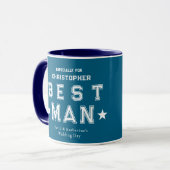 Mug Cadeau d'appréciation du garçon d'honneur Bleu (Devant gauche)