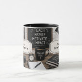 Mug Cadeau d'appréciation pour enseignant Noir & Blanc (Centre)