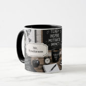 Mug Cadeau d'appréciation pour enseignant Noir & Blanc (Devant gauche)