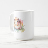 Mug Cadeau d'aquarelle de porc de Guinée (Devant gauche)