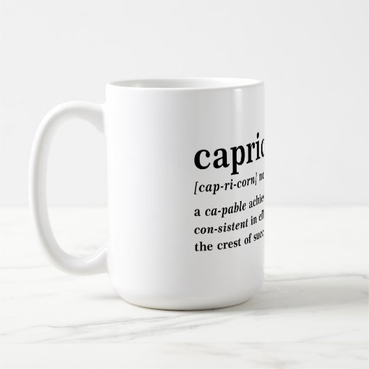 Mug Cadeau d'astrologie esthétique Définition Capricor (Gauche)