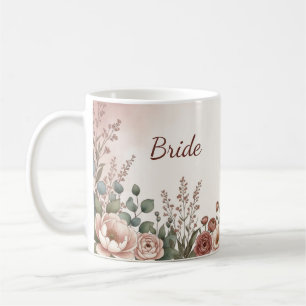Mug Cadeau de Baby Shower Fleur Sauvage Rose Pâle