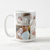 Mug Cadeau de baptême en collage photo calligraphié or (Gauche)