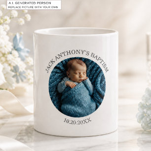Mug Cadeau de baptême spécial pour garçon avec photo