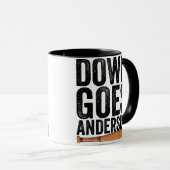 Mug Cadeau de baseball drôle DOWN GOES ANDERSON ANDERS (Devant droit)