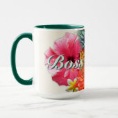 Mug Cadeau de boss tropical hibiscus ananas (Gauche)