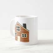 Mug Cadeau de cabane en bois marron rustique (Devant gauche)