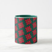 Mug Cadeau de café Poinsettias de Noël Rouge (Centre)