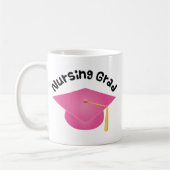 Mug Cadeau de casquette de diplômé de rose de diplômé (Gauche)